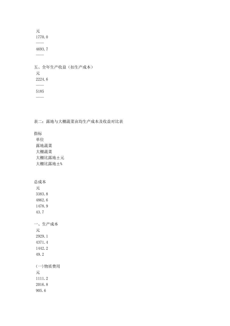 河南省蔬菜生产成本及收益调查报告_第5页