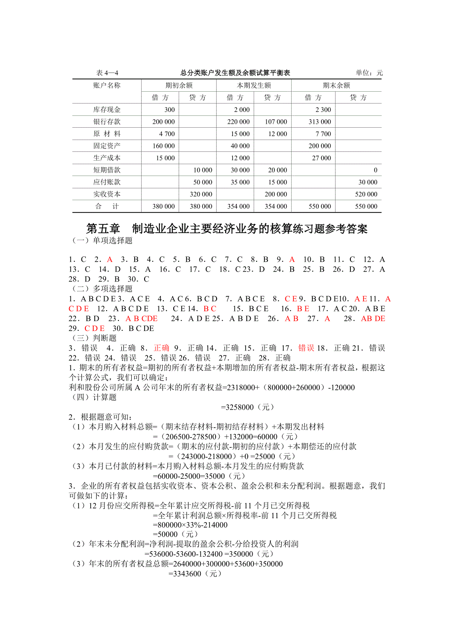 整理过的会计习题答案_第4页