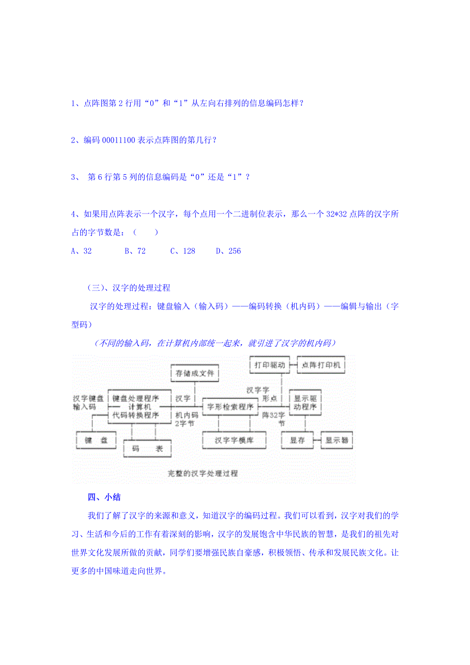 山东省日照青山学校教科版高中信息技术必修一：4.1.1文字及其处理技术教案 _第4页