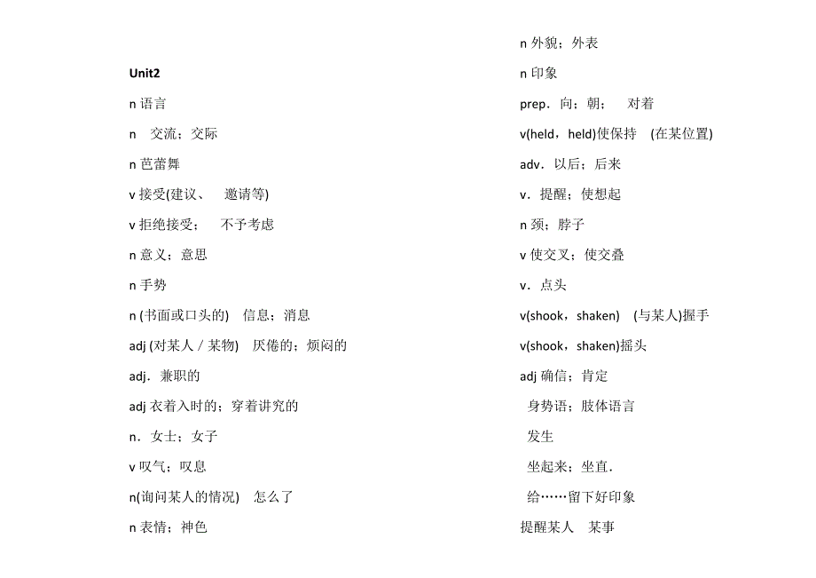 英语八年级下单词汉语_第2页