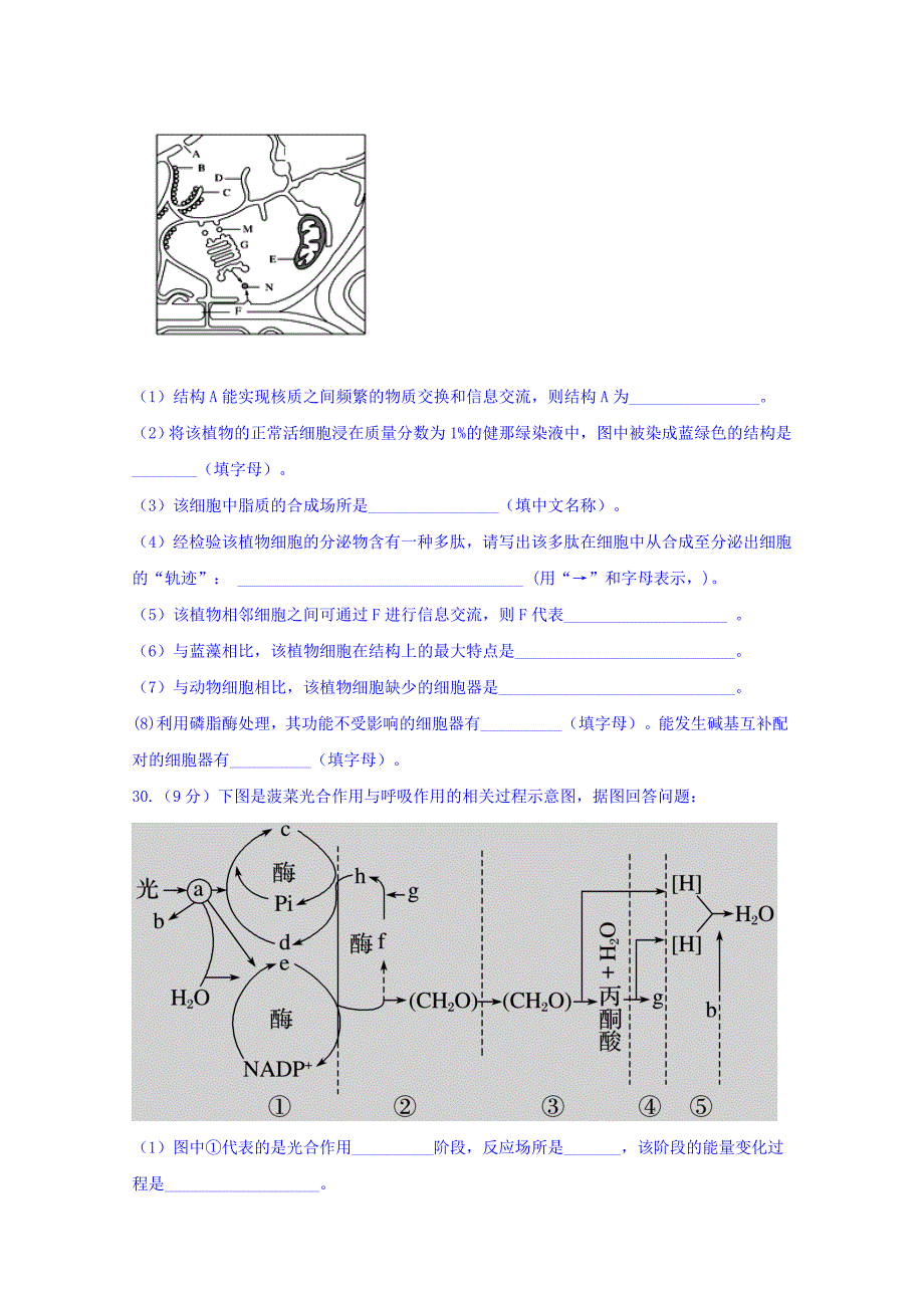 陕西省2019届高三上学期二模考试理综生物试卷 word版含答案_第3页