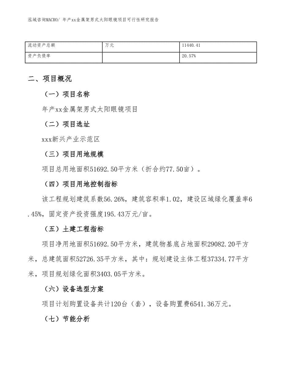 年产xx金属架男式太阳眼镜项目可行性研究报告_第5页