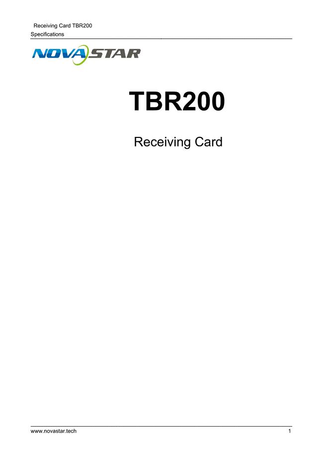 多画面高清诺瓦科技LED地砖屏接收卡TBR200详细规格说明书英语版