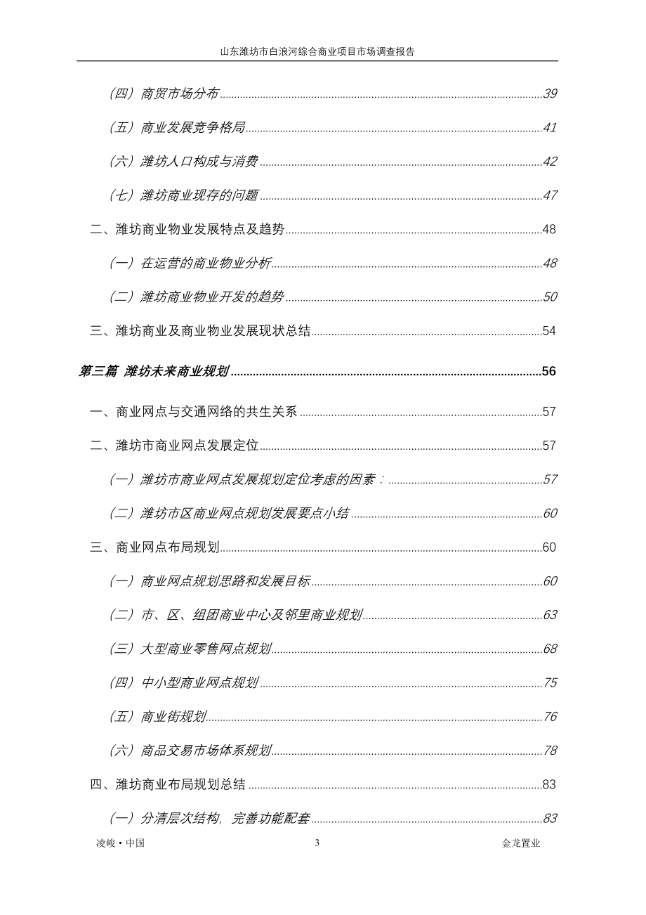 山东潍坊商业物业市场调查报告_第3页