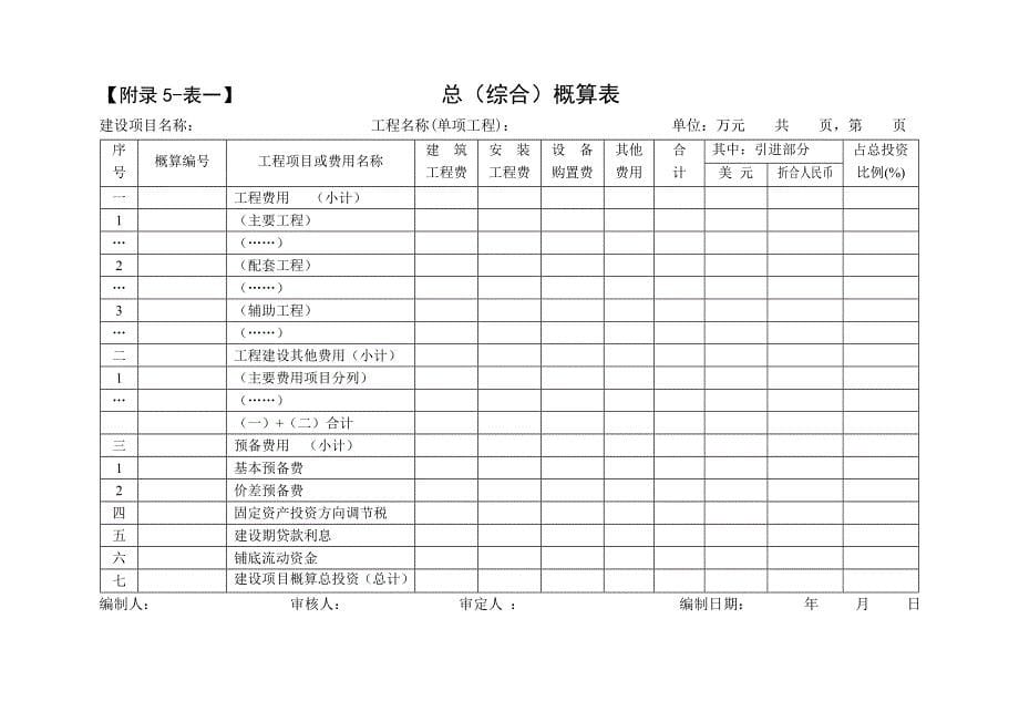 《概算书统一格式》doc版_第5页