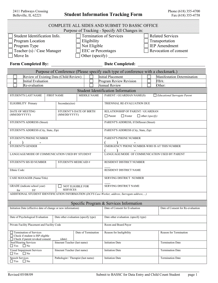 tracking form跟踪表_第1页