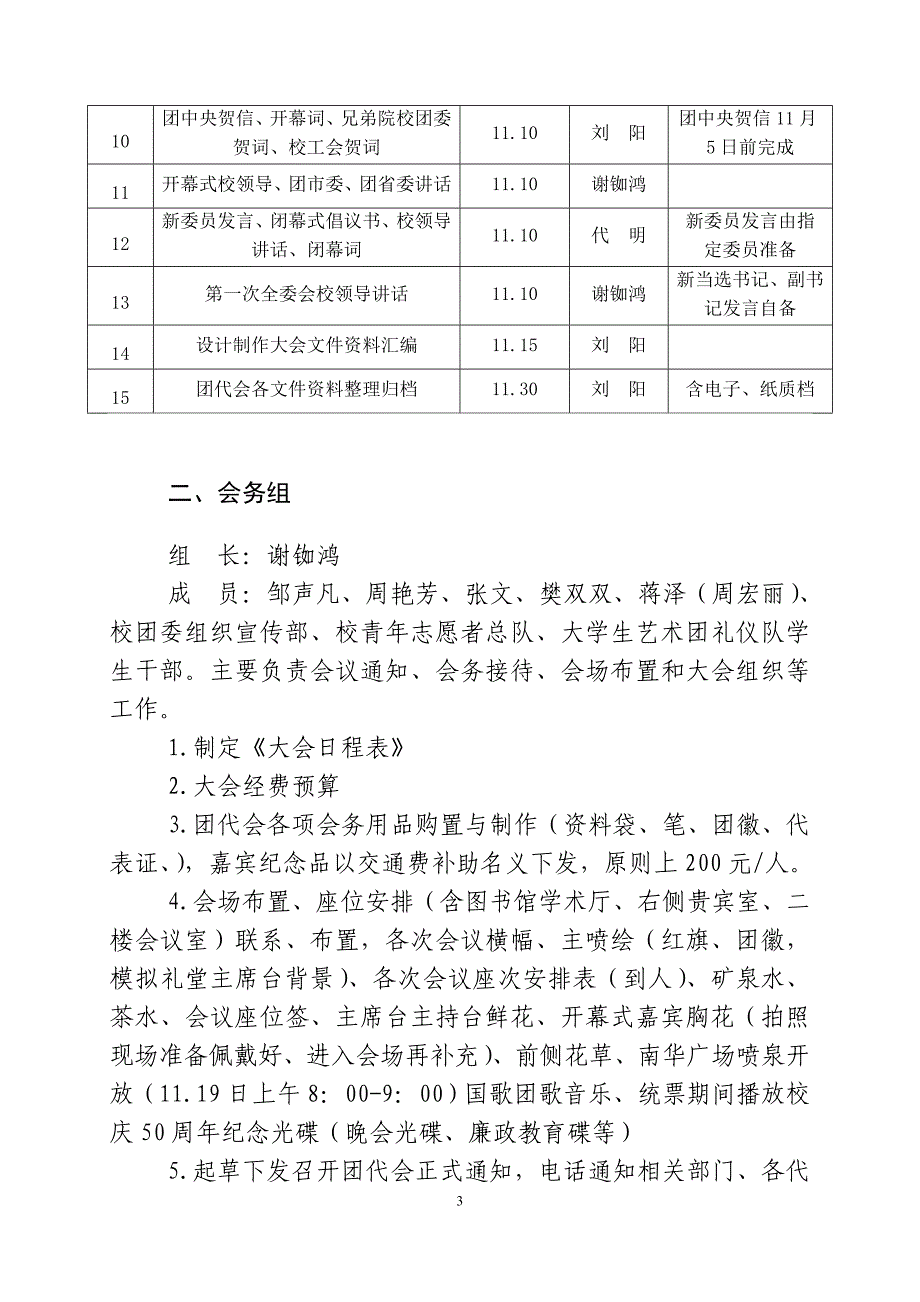 南华大学第四次团代会筹备工作分工 - 共青团南华大学委员会_第3页