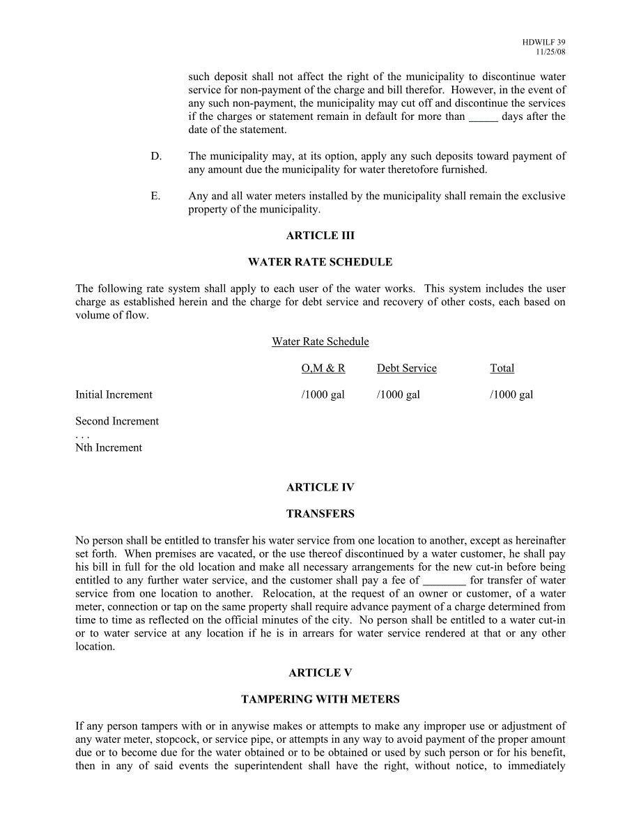 sample user charge ordinance示例用户收费条例_第3页