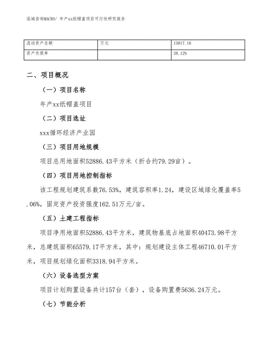 年产xx纸帽盖项目可行性研究报告_第5页