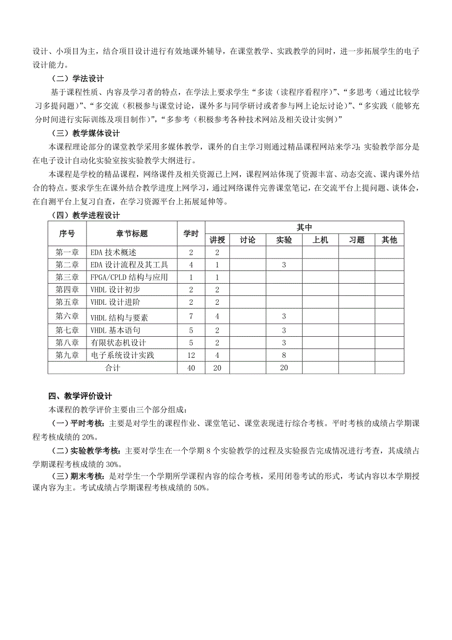 电子设计自动化课程教学设计方案_第3页