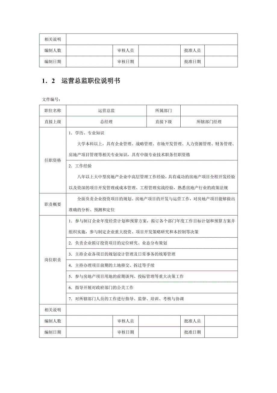 xx大型房地产企业员工岗位说明书_第2页