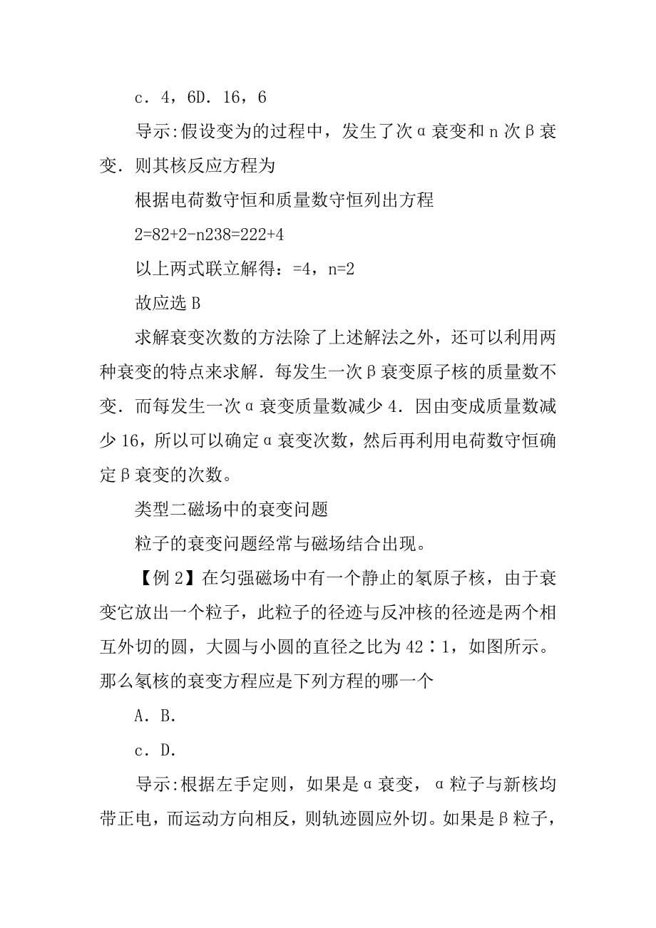 xx届高考物理轮复习天然放射现象衰变学案_第5页