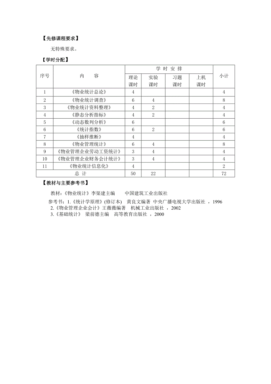 物业统计课程教学大纲_第3页