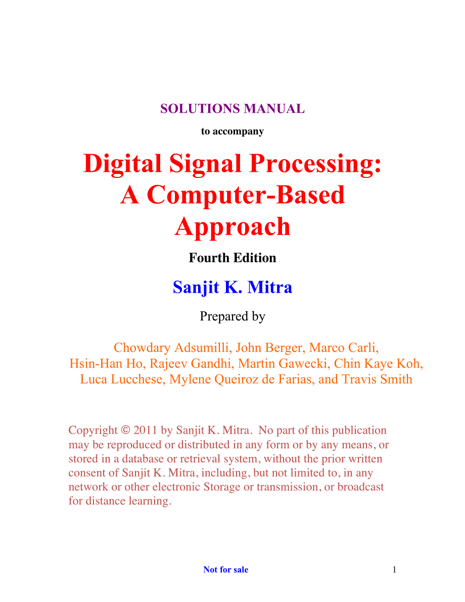 数字信号处理_基于计算机的方法_第四版_Sanjit-K.Mitra_习题答案 第9章_第1页