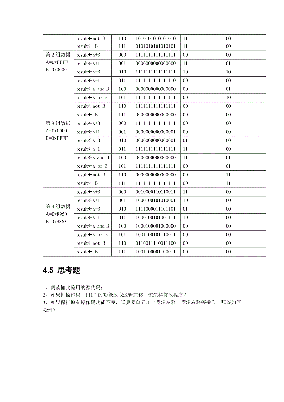 实验四cpu算术逻辑单元实验_第4页