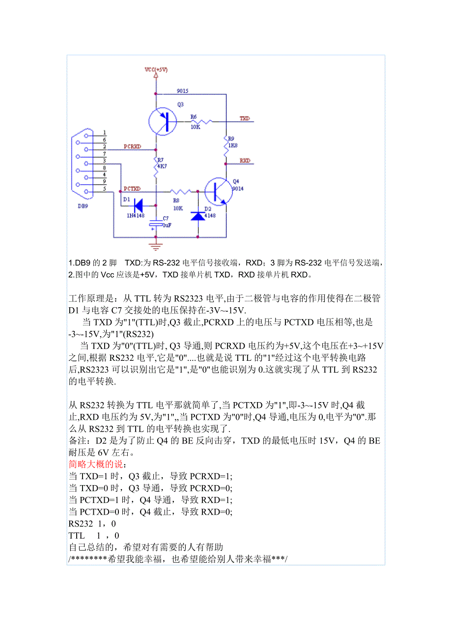 单片机与电脑接口(ttl与rs232电平模拟转换)电路及工作原理_第3页