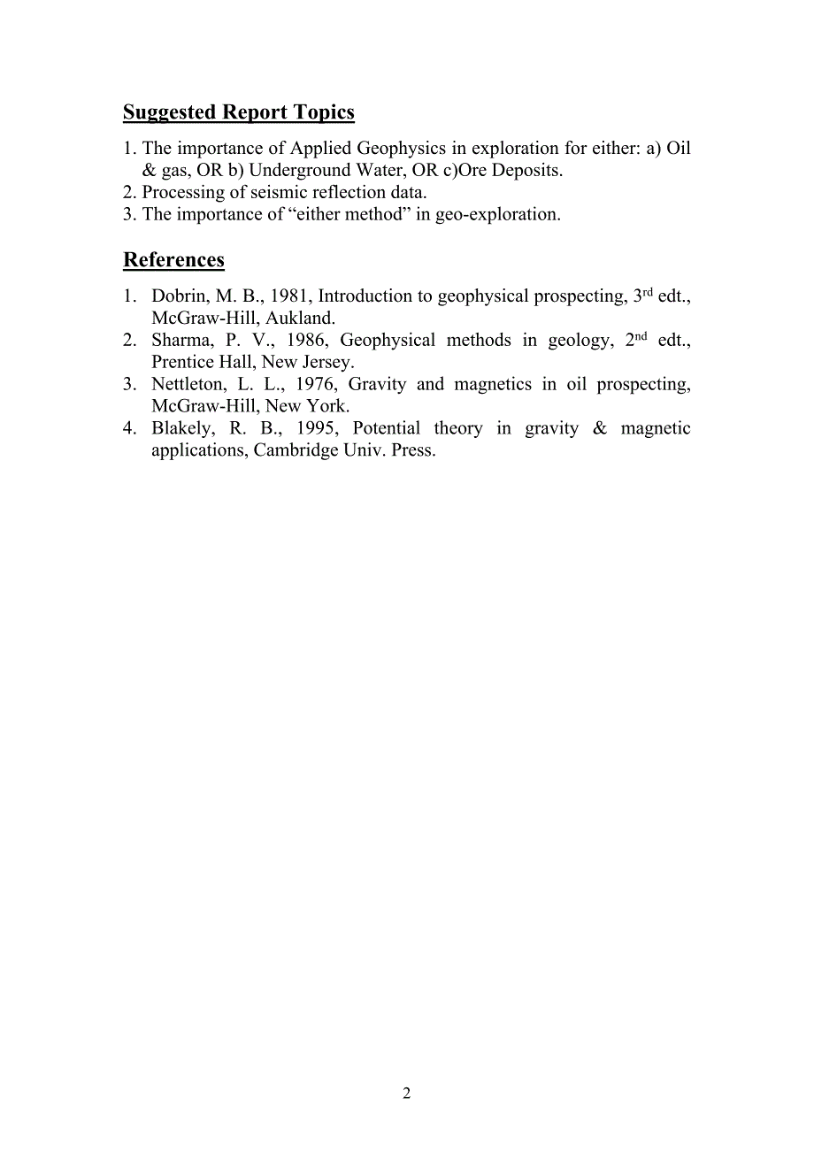 applied geophysics (0305372)应用地球物理（0305372）_第2页