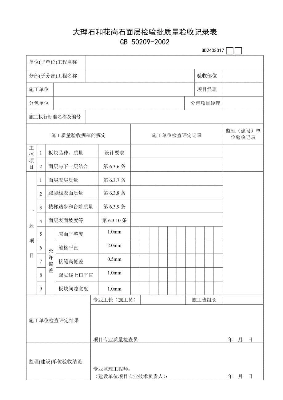 广东省建筑装饰工程竣工验收技术资料统一用表(比较常用_第5页