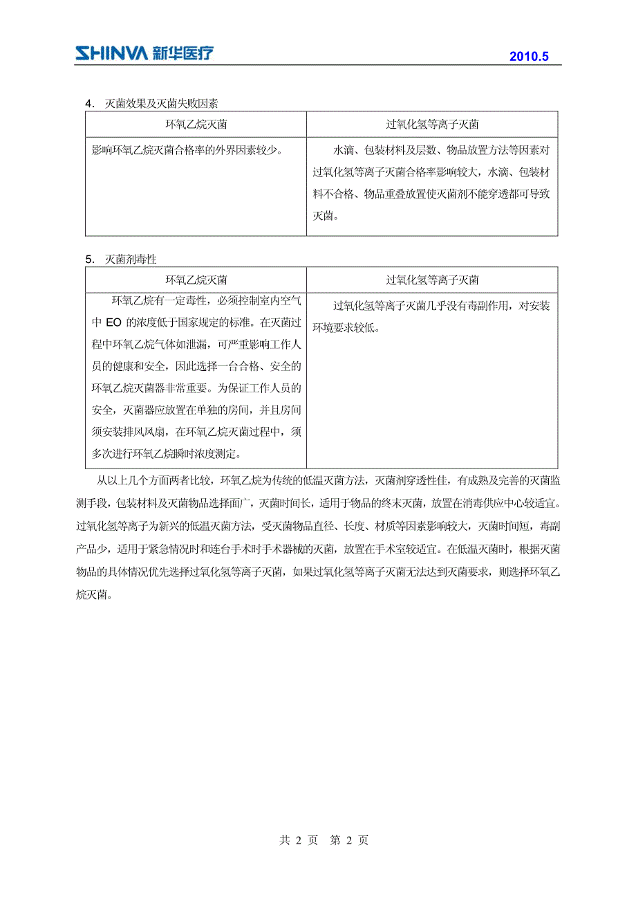 环氧乙烷灭菌和过氧化氢等离子灭菌在医院低温灭菌中的运用选择_第2页