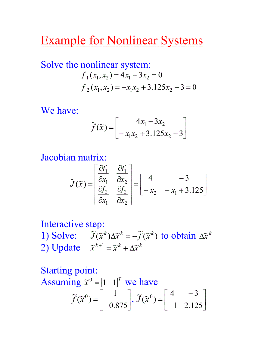 numerical example for nonlinear systems非线性系统的数值例子_第1页