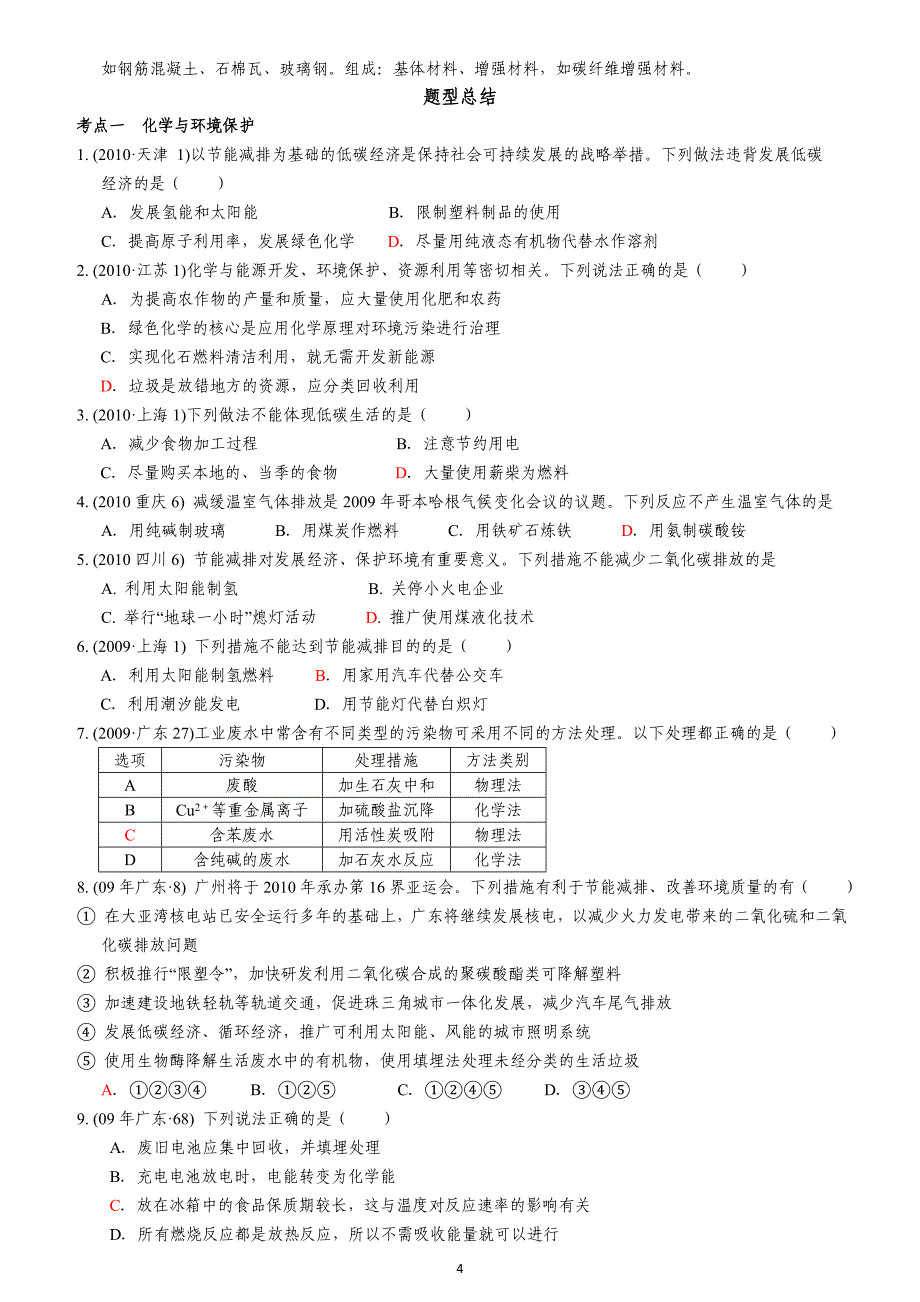 2011届高考化学与生活知识点复习_第4页