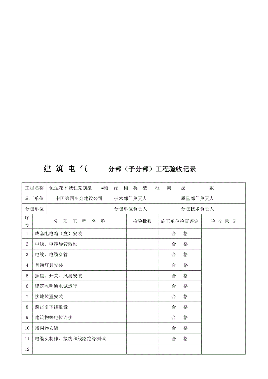 [最新]分部分项工程验收记录表_第1页