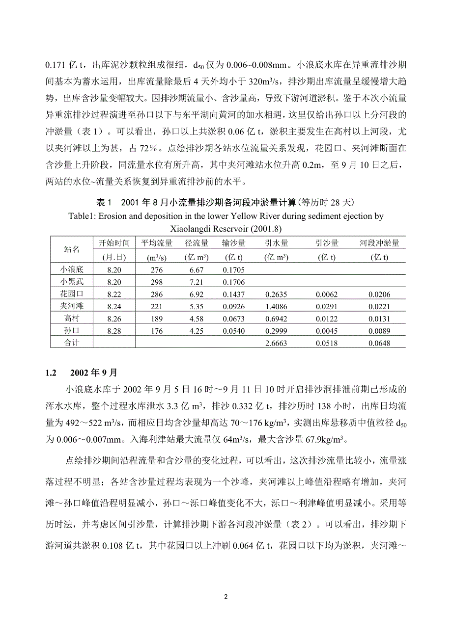 论文：小浪底水库拦沙初期调控异重流方式初步研究_第2页