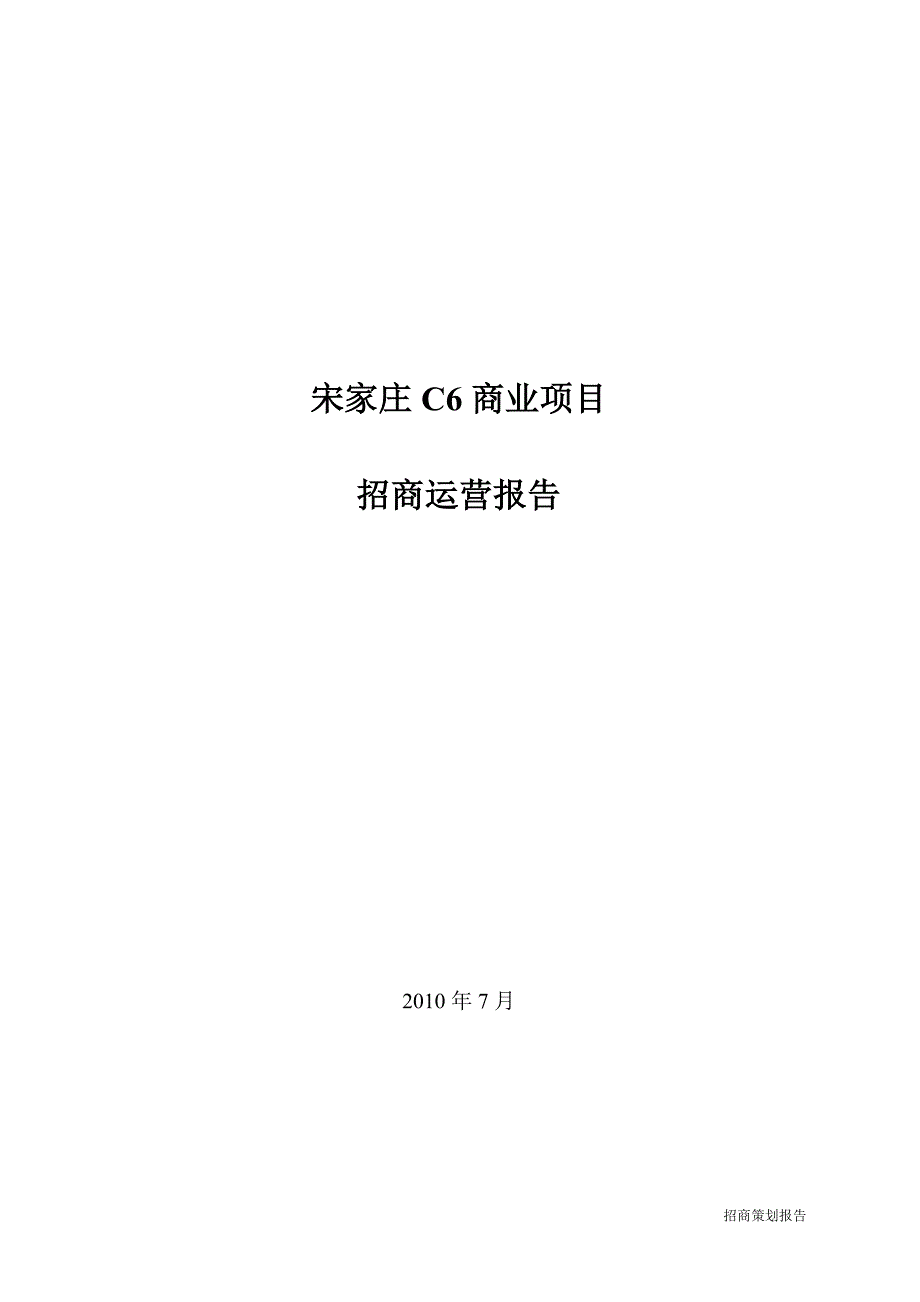 宋家庄c6商业项目招商策划报告_第1页