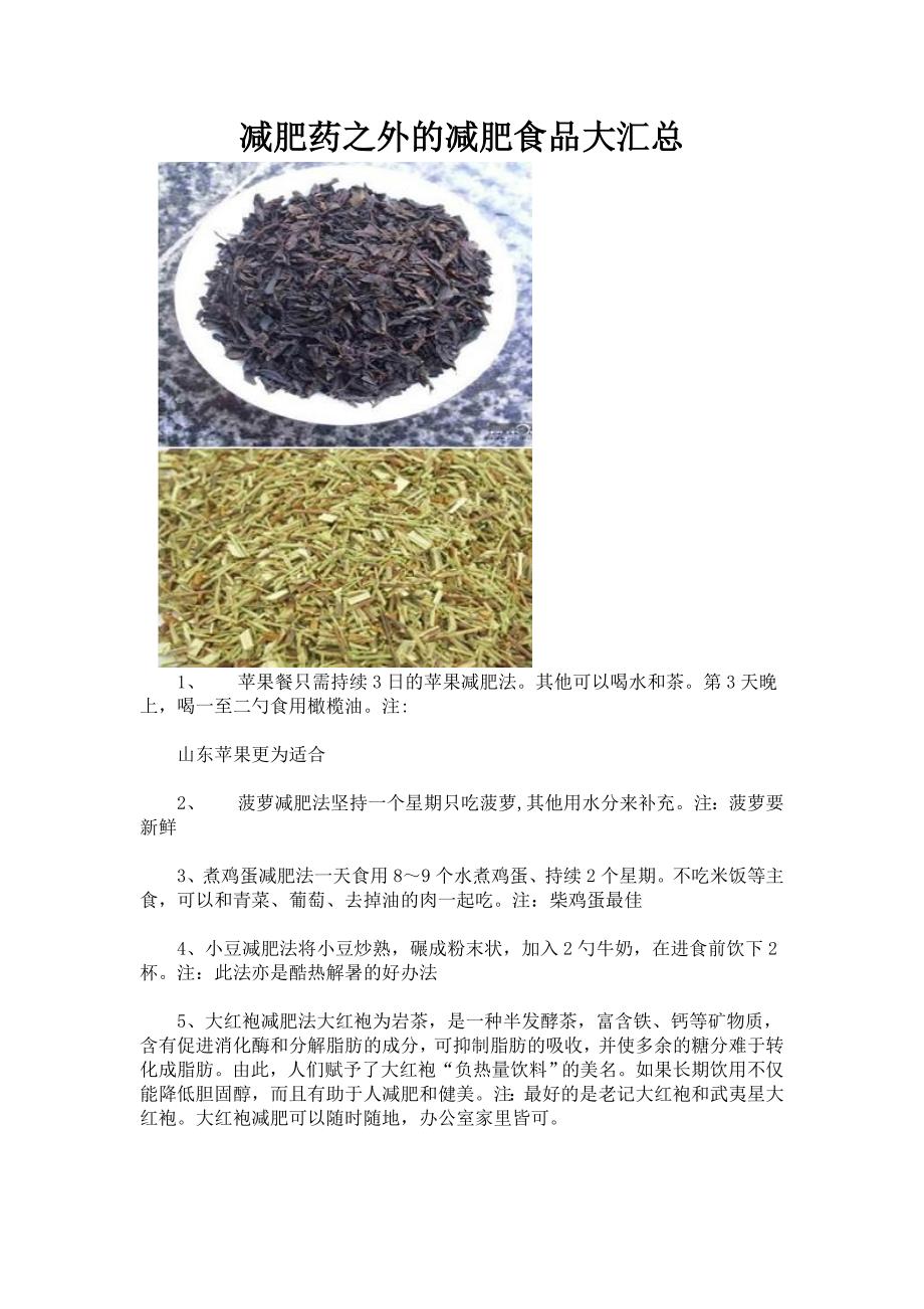 减肥药之外的减肥食品大汇总_第1页