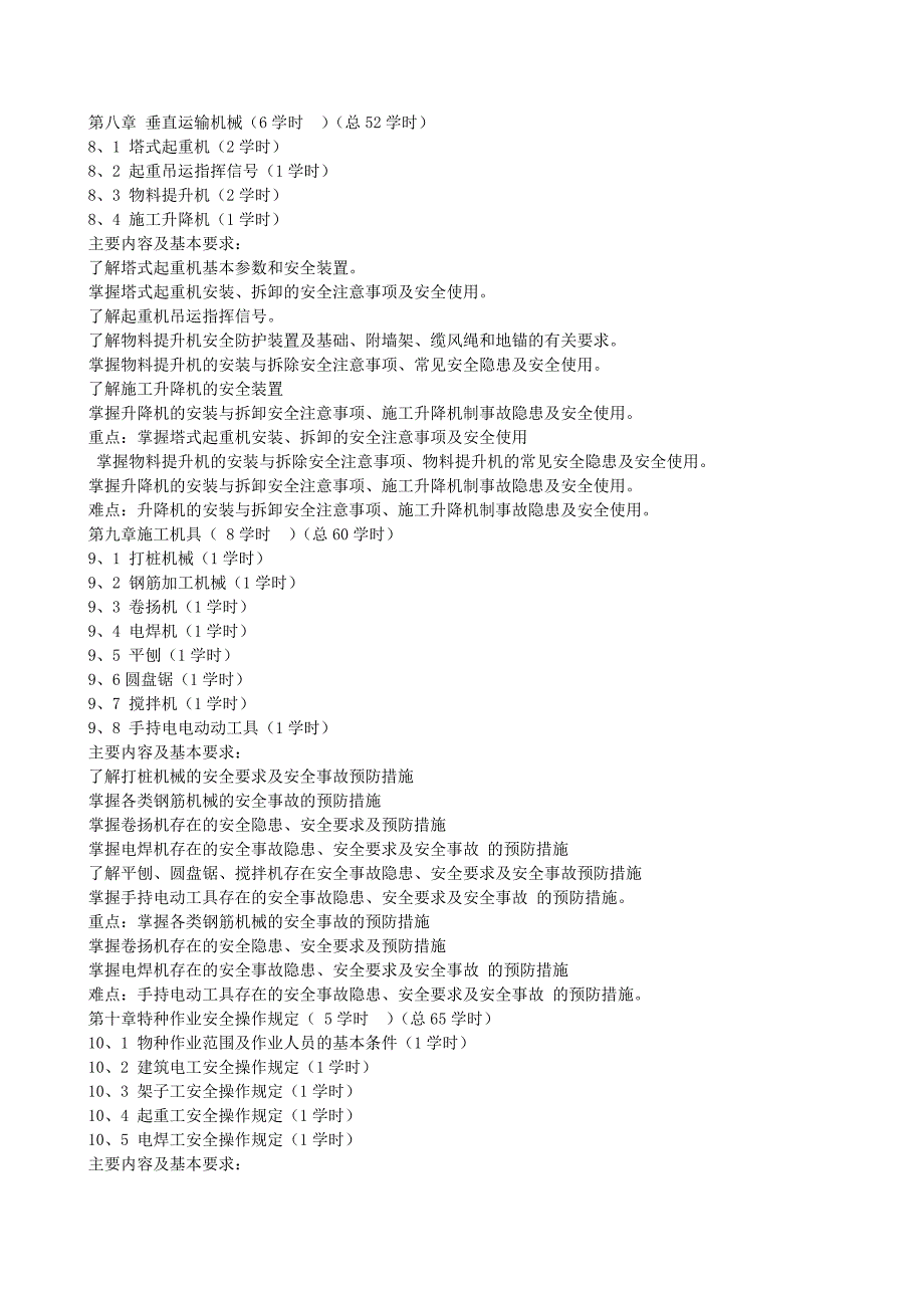 建设安全管理教学大纲_第4页