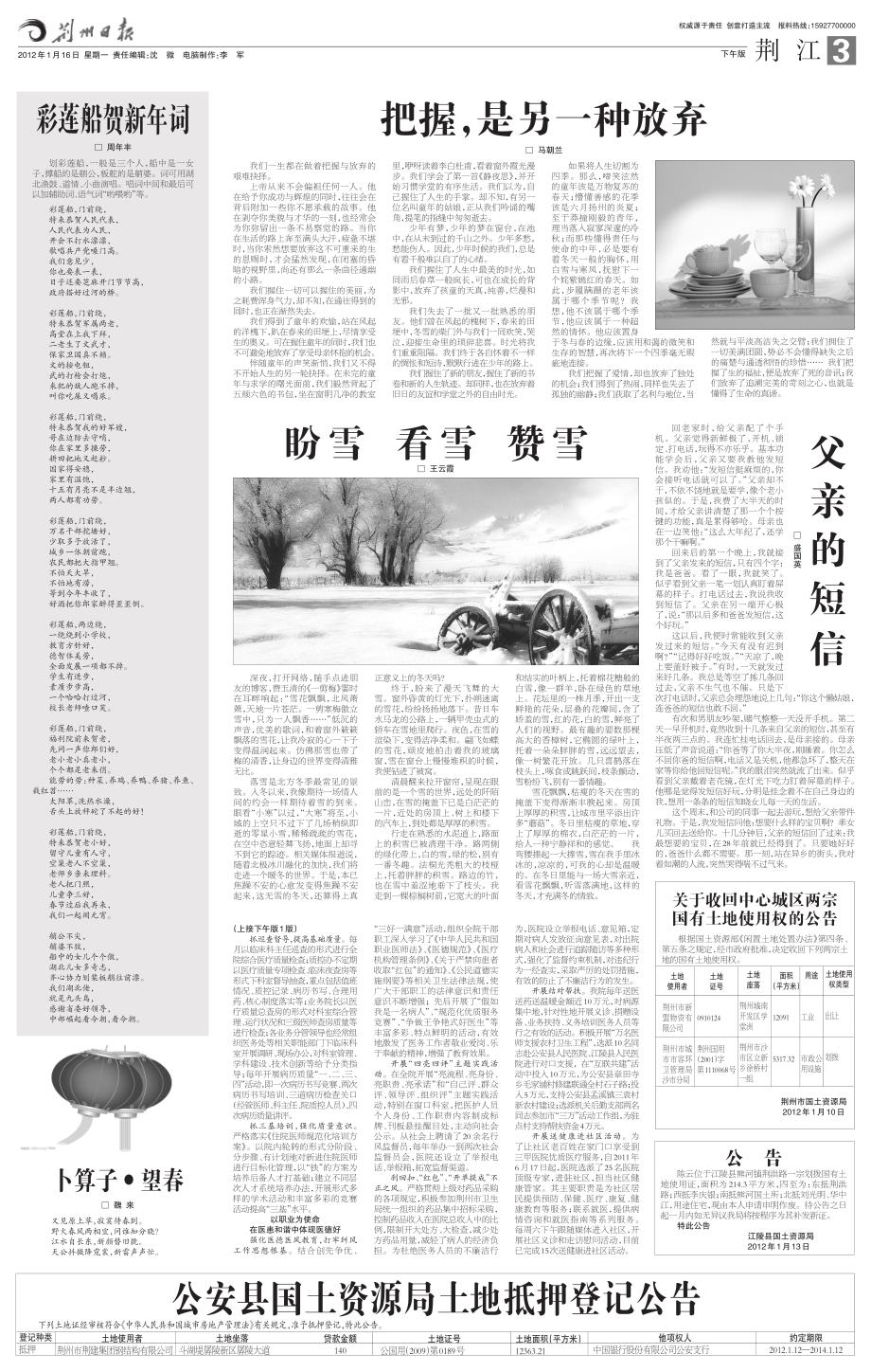 彩莲船贺新年词 把握,是另一种放弃_第1页