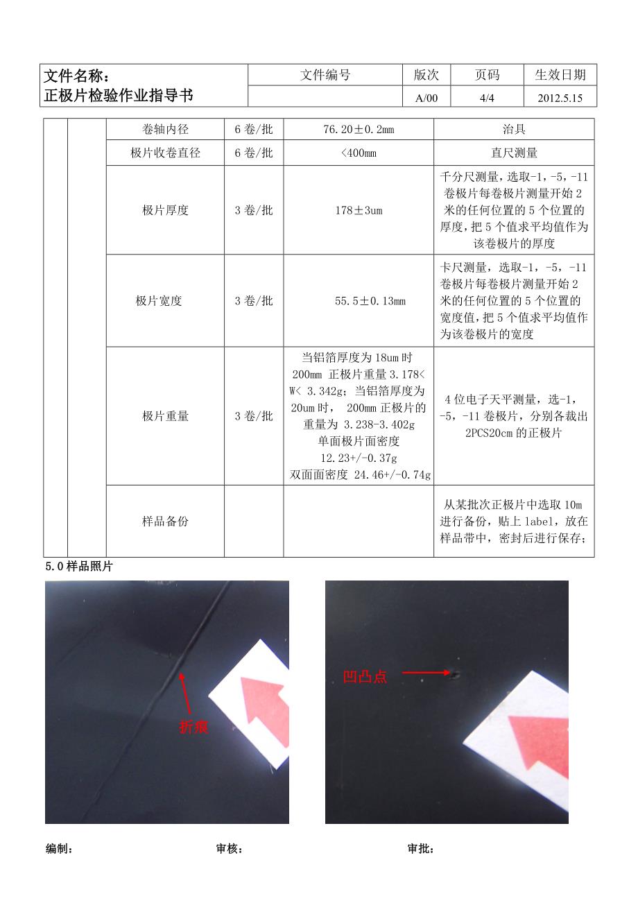 iqc检验作业指导书-正极片_第4页