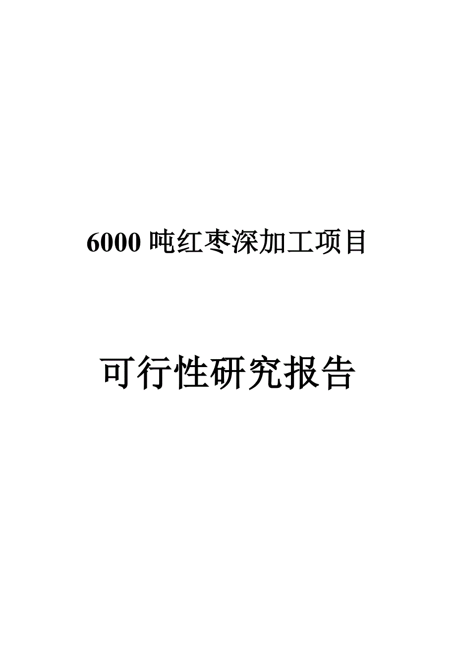 吨红枣深加工项目可行性研究报告_第1页