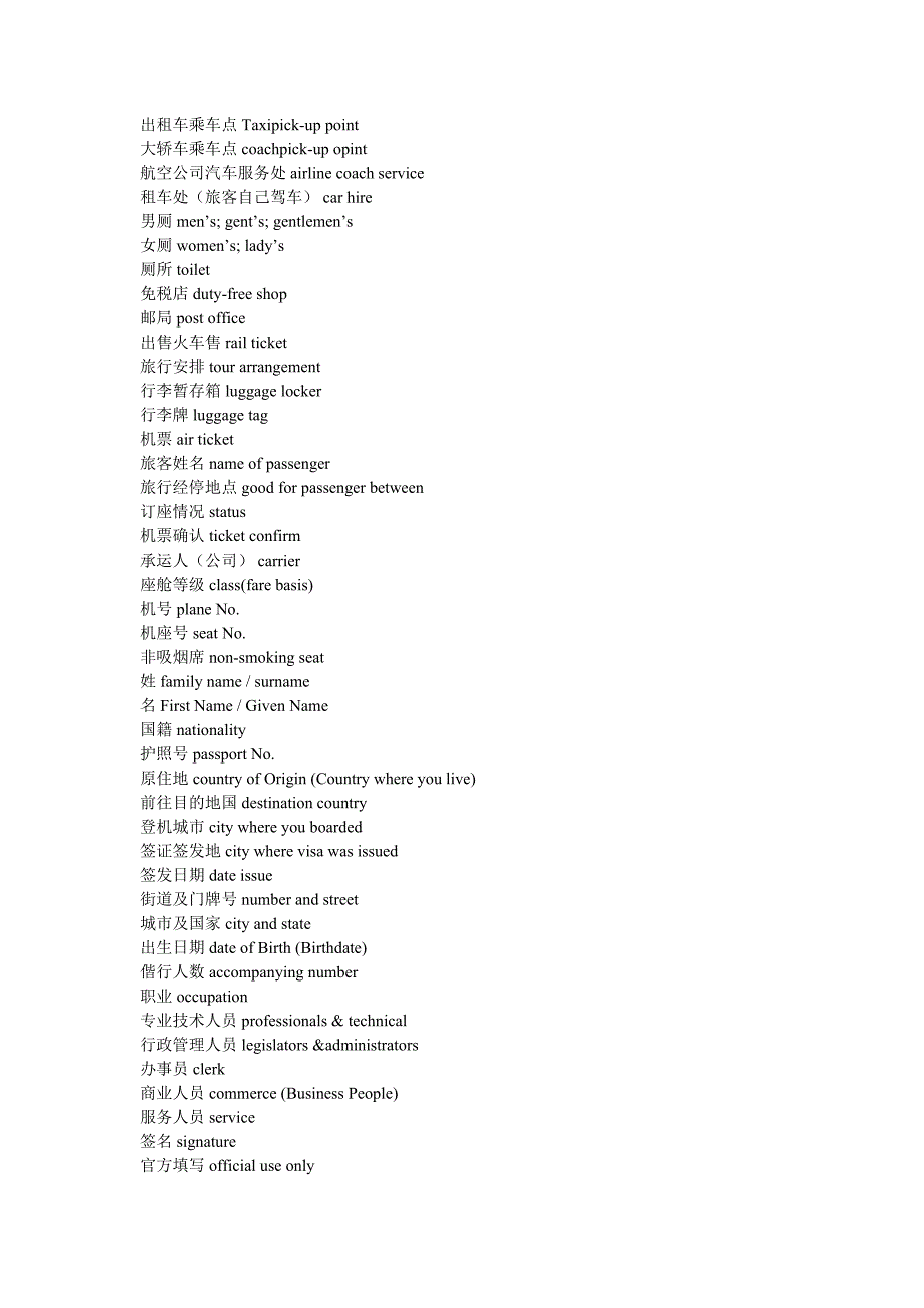 出国实用英语，汇总了十多个帖子，从机场，病情，家居用品，食品到缩写成语和女生用品.doc_第2页