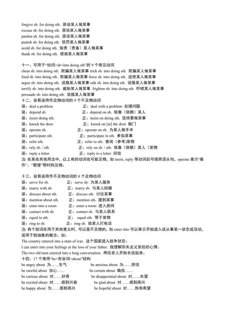 精品：英语常用固定搭配最全_第5页