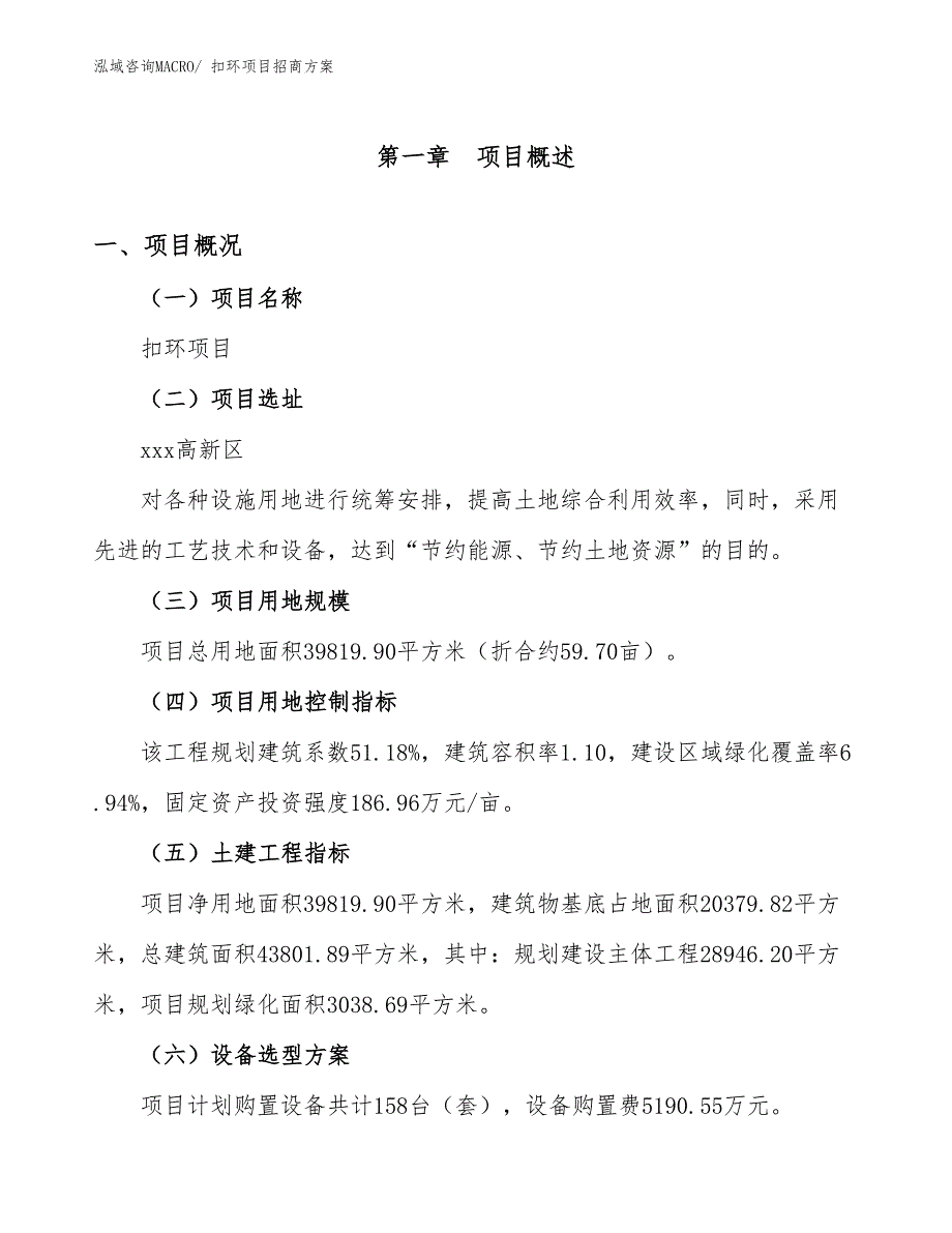 xxx高新区扣环项目招商_第1页