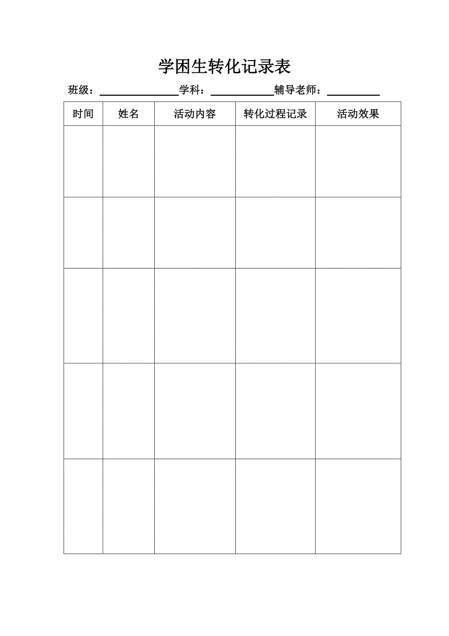 班级学困生转化相关表格_第3页