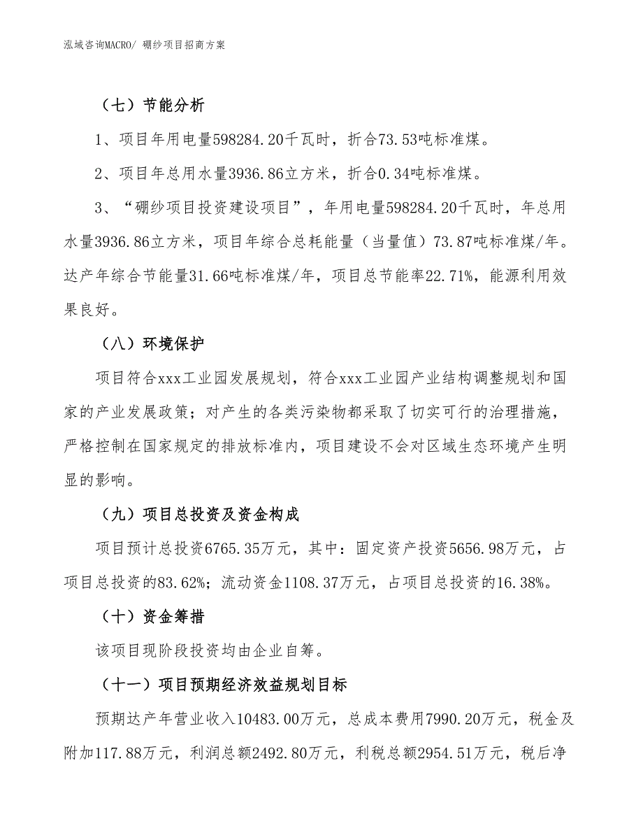 xxx工业园硼纱项目招商方案_第2页