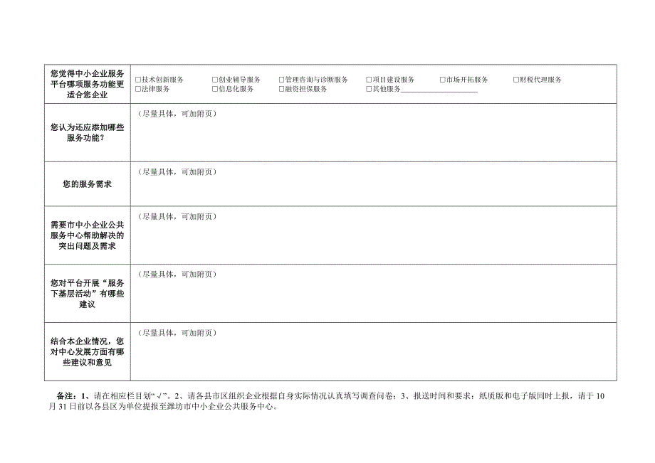全市中小微企业服务需求调查问卷_第4页