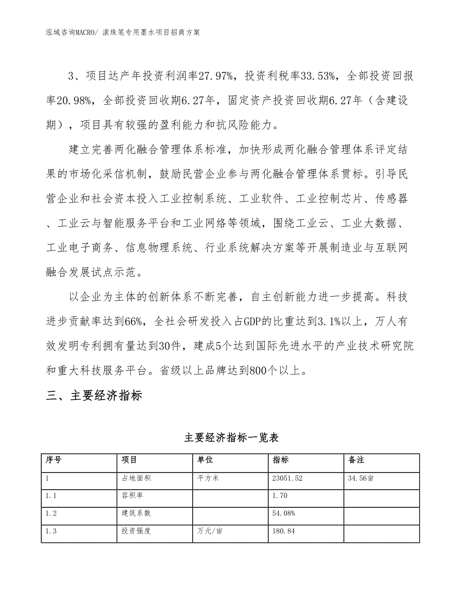 xxx科技园滚珠笔专用墨水项目招商方案_第4页