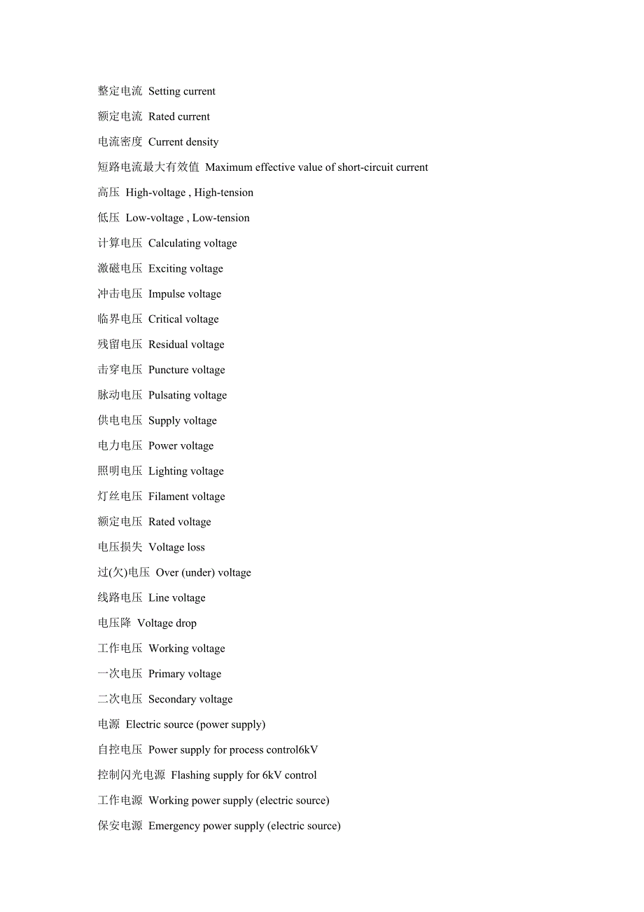 电气专业词汇英汉对照_第2页