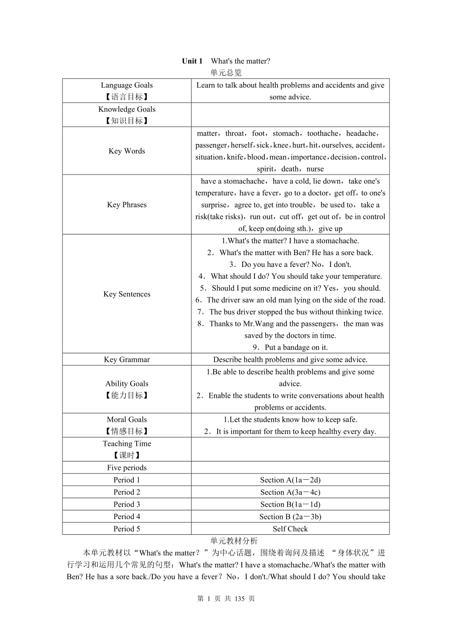 部编人教版八年级《英语》下册全册优质教学设计教案（2018年春季全新修订版）_第4页