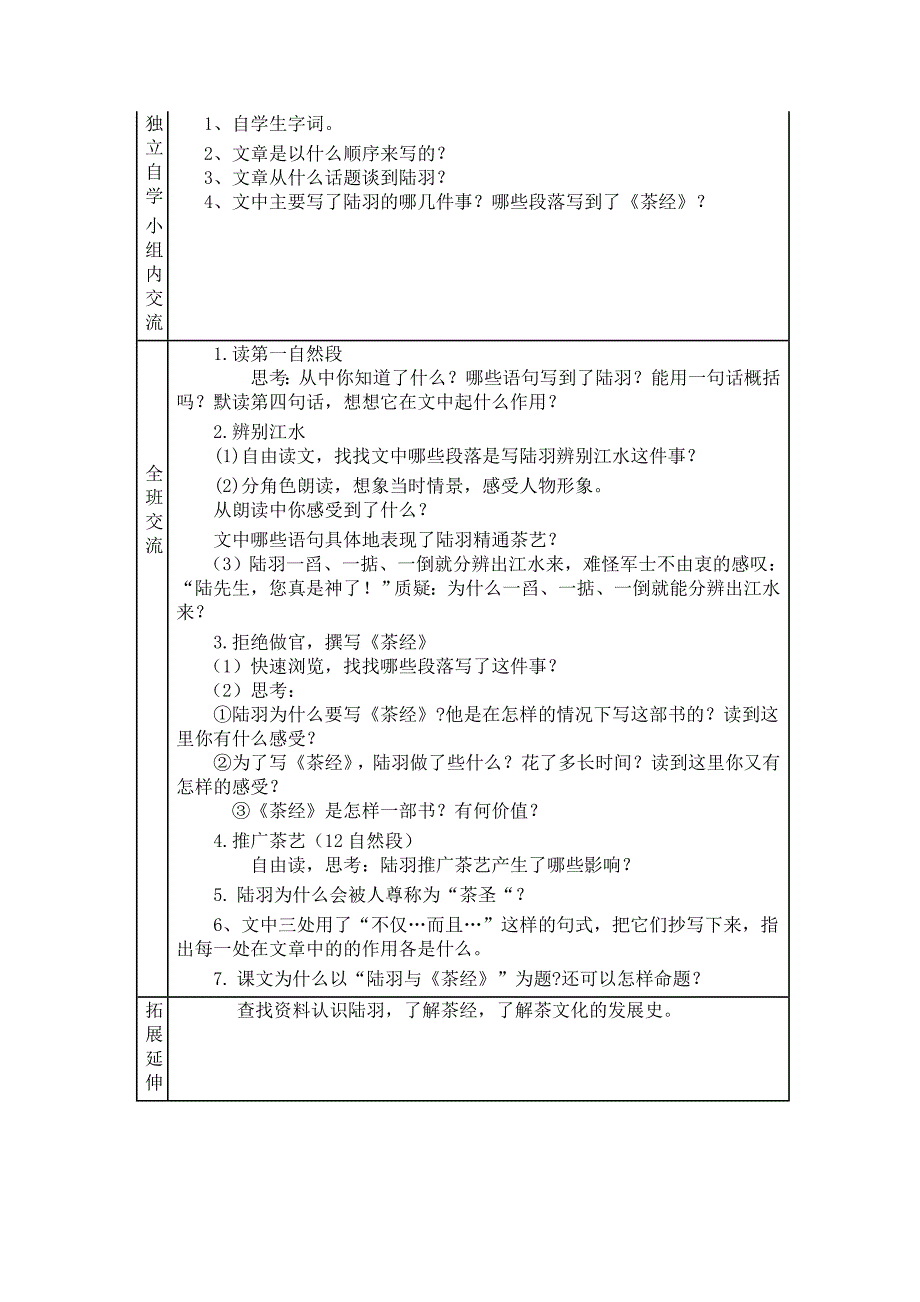 小学六年级语文第18-23课导学案_第4页