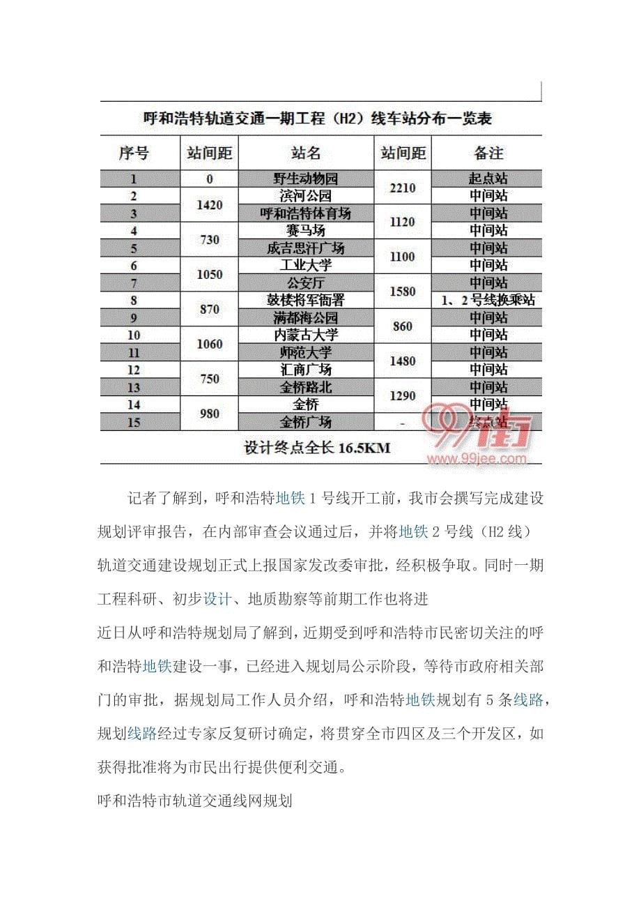 呼和浩特地铁规划图呼市最新地铁规划_第5页