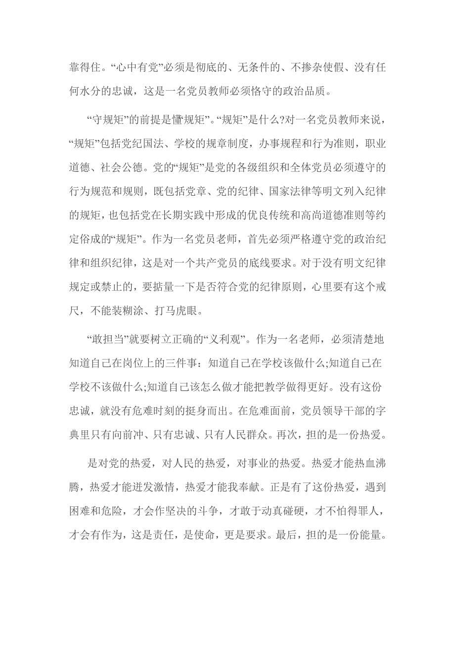 教师党员讲政治有信念心得体会.doc_第5页