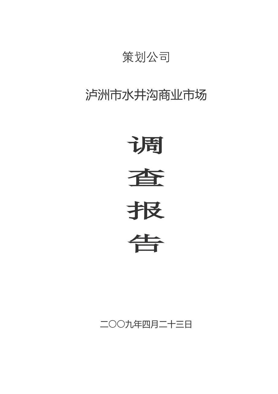 泸洲市水井沟商业市场调查报告_第1页