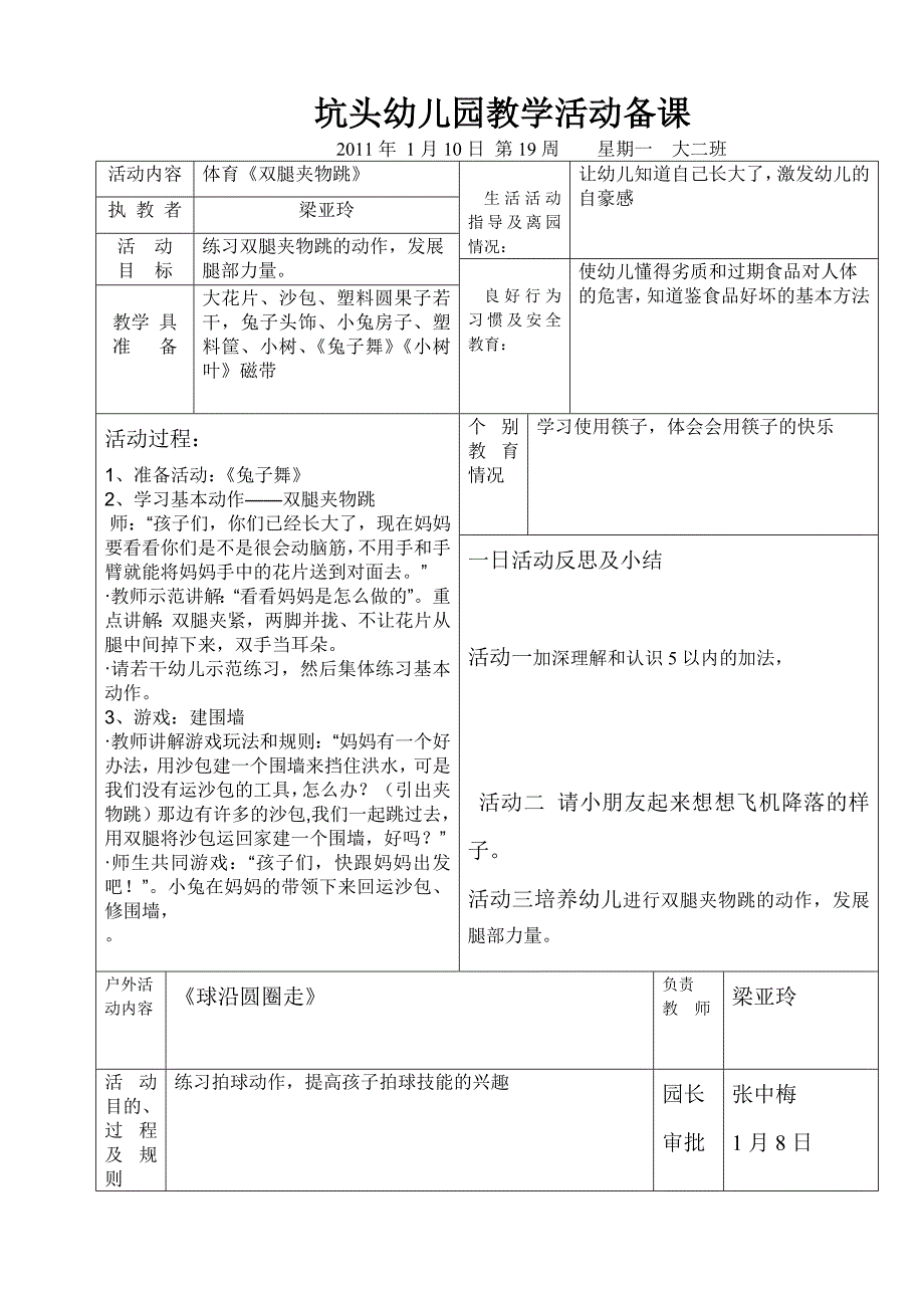 坑头幼儿园2010学年第一学期大二班备课第19周_第2页