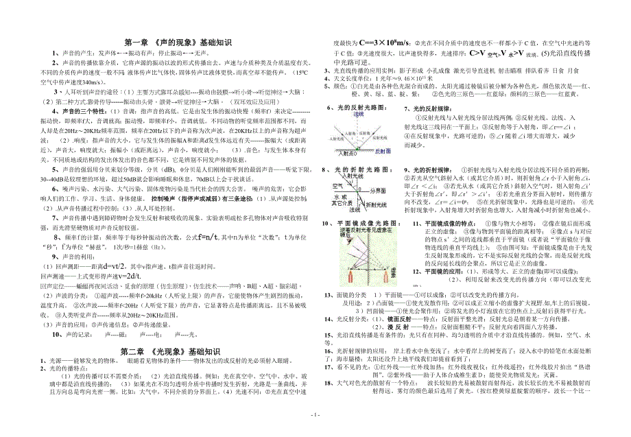 新人教八年级物理上册《第1-5章基础知识》(8k共4页)_第1页