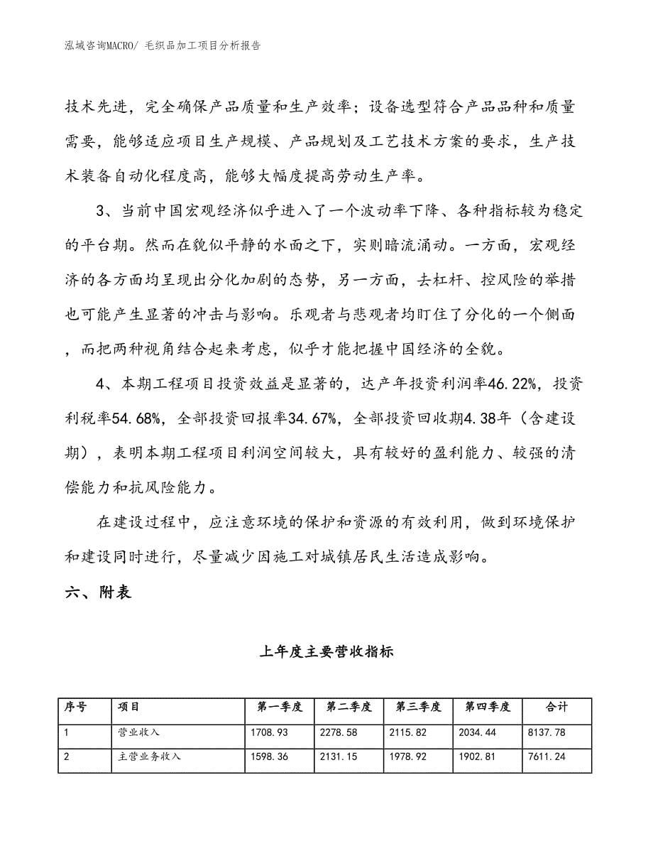 毛织品加工项目分析报告_第5页