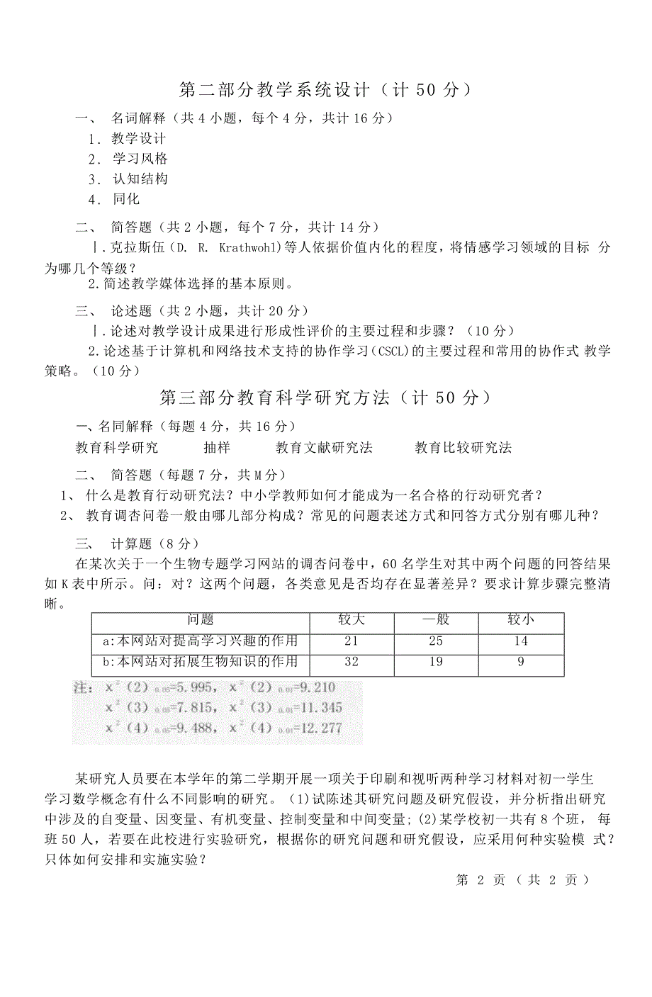 山东师范大学硕士研究生入学考试试题_第2页